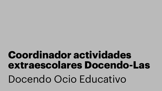 Coordinador actividades extraescolares Docendo-Las Palmas