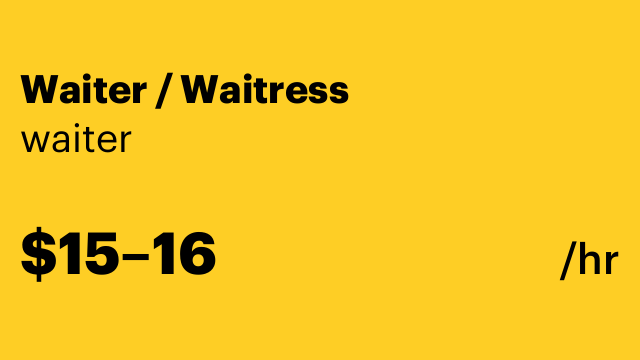 Waiter / Waitress