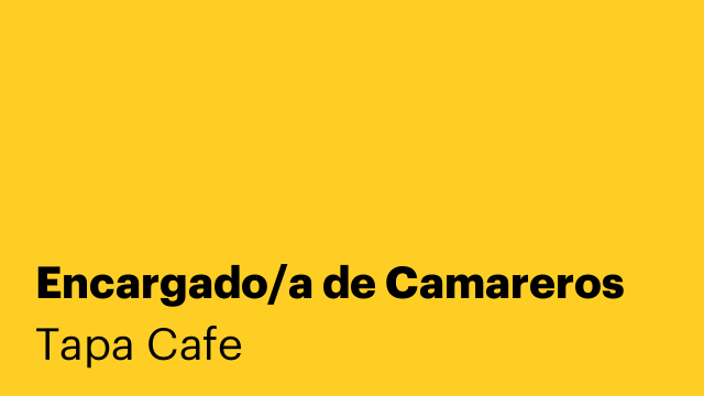 Encargado/a de Camareros