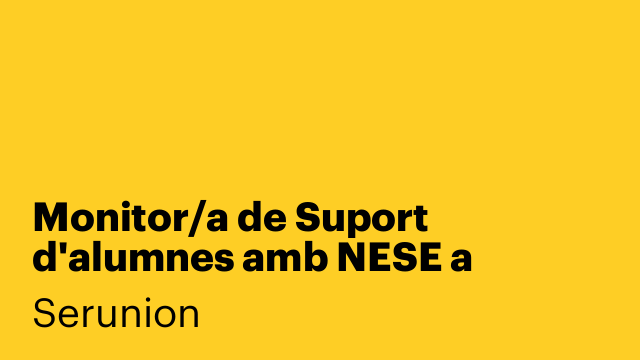 Monitor/a de Suport d'alumnes amb NESE a BELLVER DE CERDANYA [SMDSC]