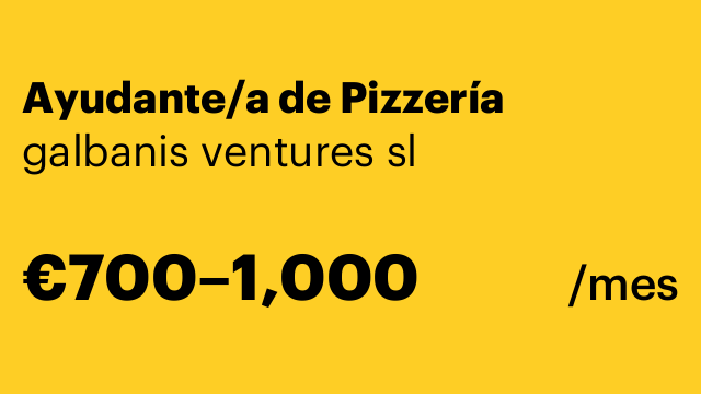 Ayudante/a de Pizzería
