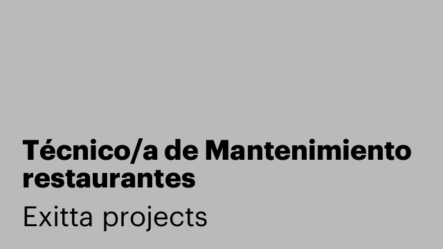 Técnico/a de Mantenimiento restaurantes