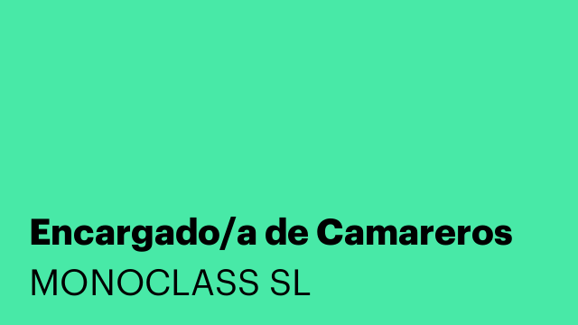 Encargado/a de Camareros