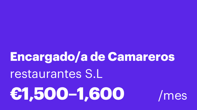 Encargado/a de Camareros