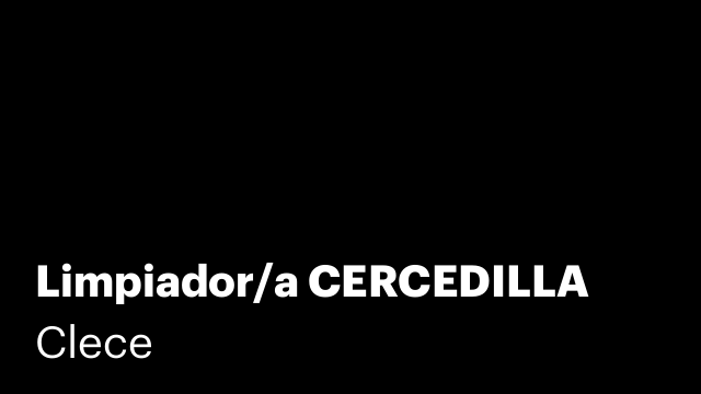 Limpiador/a CERCEDILLA
