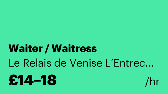 Waiter / Waitress