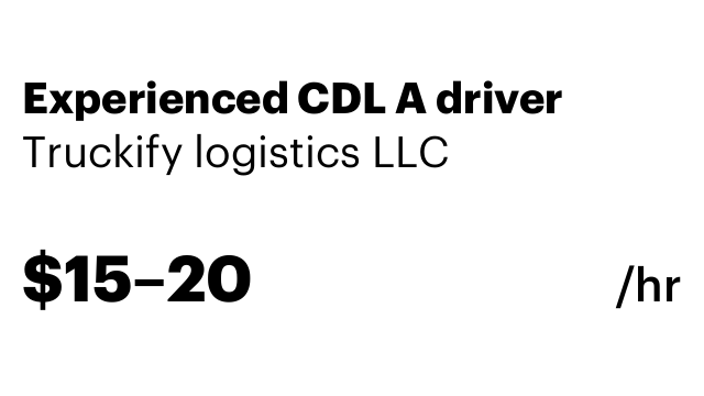 Experienced CDL A driver