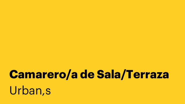 Camarero/a de Sala/Terraza