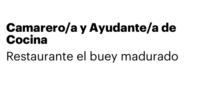 Camarero/a y Ayudante/a de Cocina