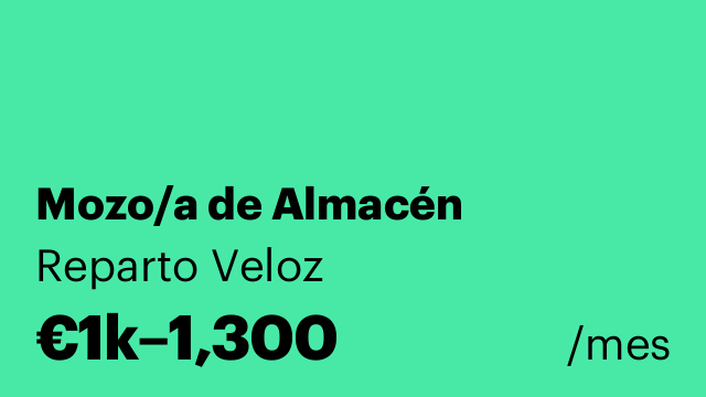 Mozo/a de Almacén