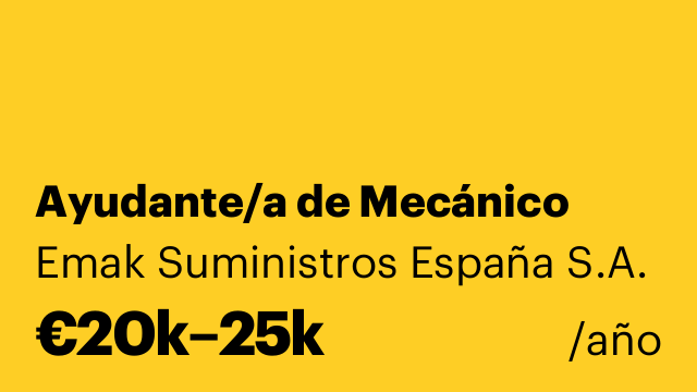 Ayudante/a de Mecánico