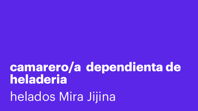 camarero/a  dependienta de heladeria
