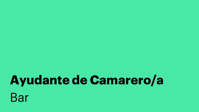 Ayudante de Camarero/a