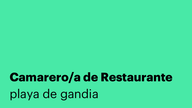 Camarero/a de Restaurante