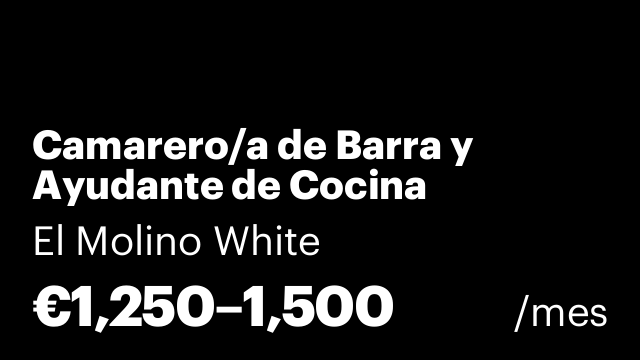 Camarero/a de Barra y Ayudante de Cocina