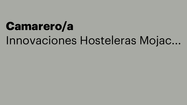 Camarero/a
