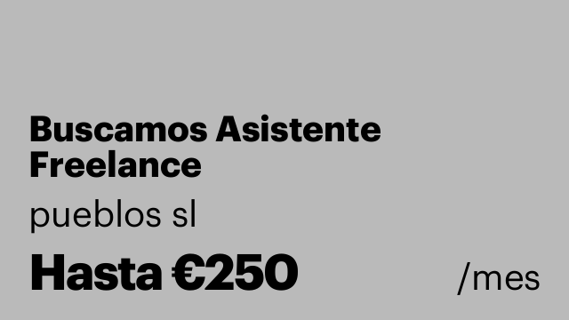 Buscamos Asistente Freelance