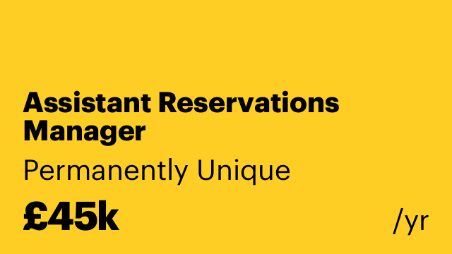 Assistant Reservations Manager