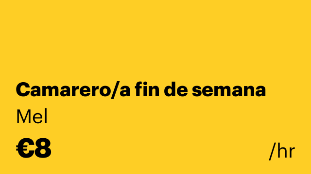 Camarero/a fin de semana