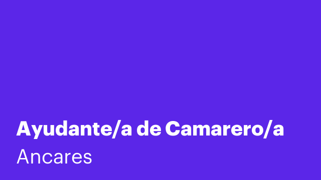 Ayudante/a de Camarero/a