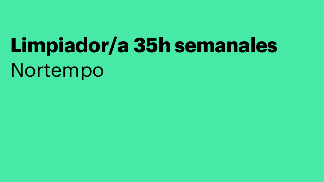 Limpiador/a 35h semanales