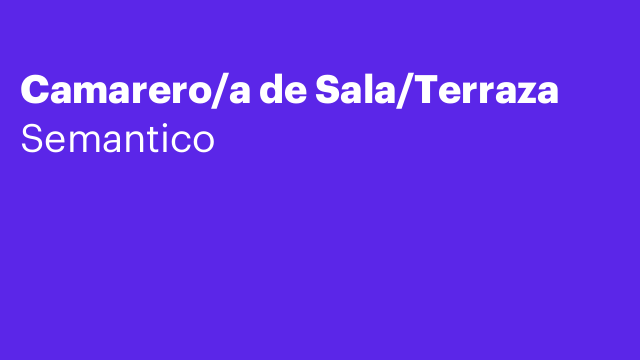 Camarero/a de Sala/Terraza