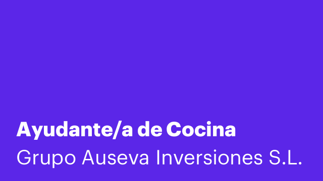 Ayudante/a de Cocina
