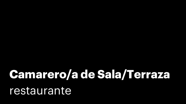 Camarero/a de Sala/Terraza
