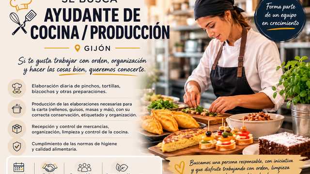 AYUDANTE DE COCINA / PRODUCCIÓN – GIJÓN