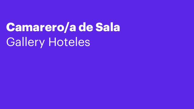 Camarero/a de Sala