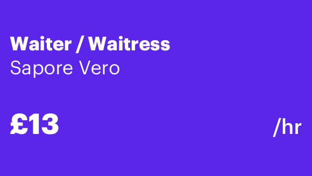 Waiter / Waitress