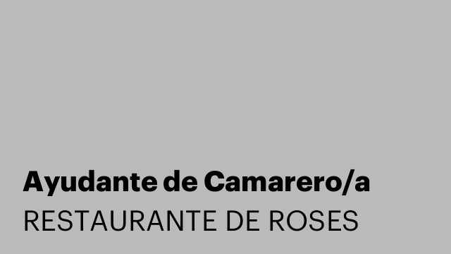 Ayudante de Camarero/a