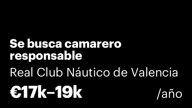 Se busca camarero responsable