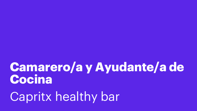 Camarero/a y Ayudante/a de Cocina