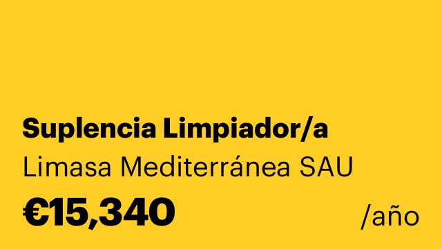 Suplencia Limpiador/a
