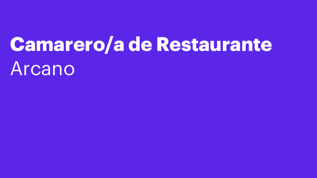 Camarero/a de Restaurante