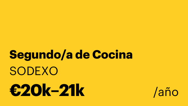 Segundo/a de Cocina