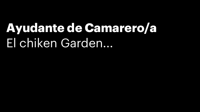 Ayudante de Camarero/a