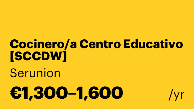 Cocinero/a Centro Educativo [SCCDW]