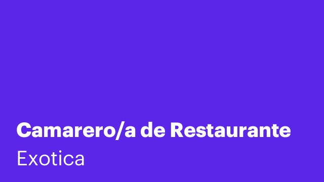 Camarero/a de Restaurante