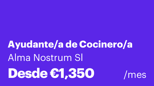 Ayudante/a de Cocinero/a