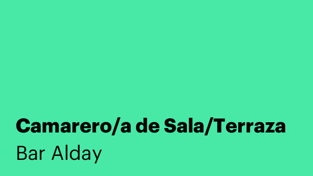 Camarero/a de Sala/Terraza