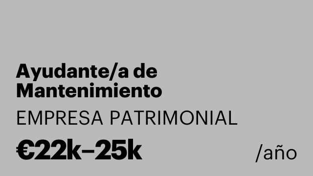 Ayudante/a de Mantenimiento