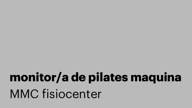 monitor/a de pilates maquina