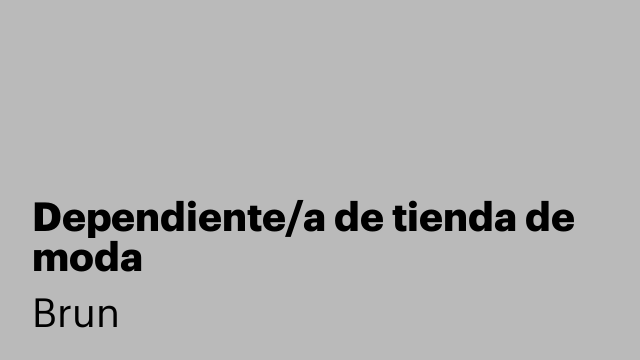 Dependiente/a de tienda de moda
