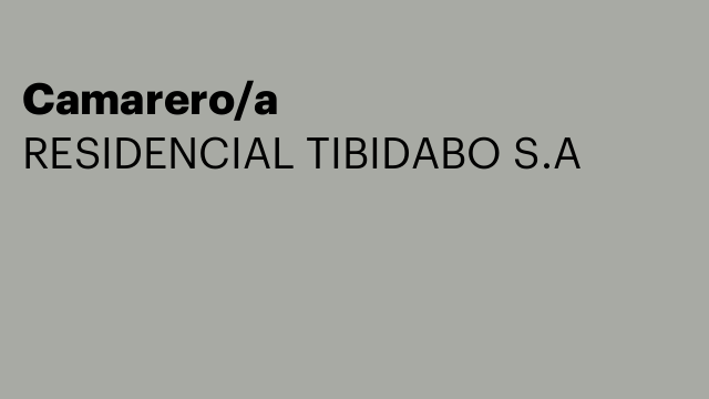 Camarero/a