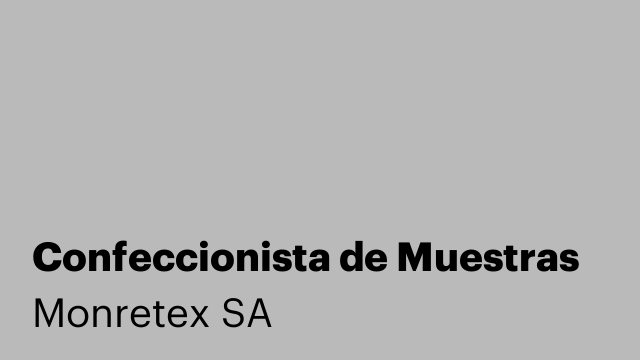 Confeccionista de Muestras