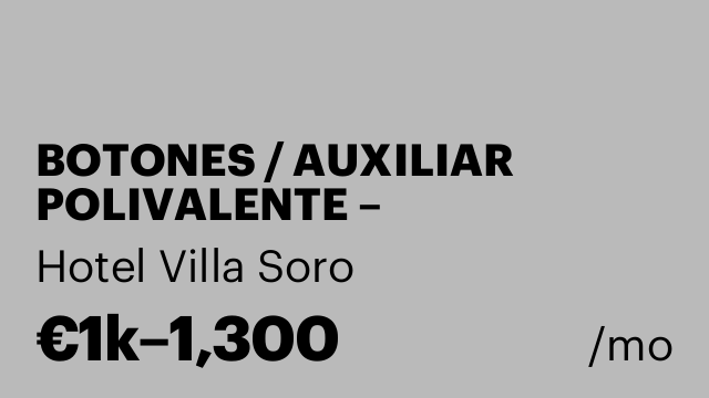 BOTONES / AUXILIAR POLIVALENTE – TEMPORADA VERANO