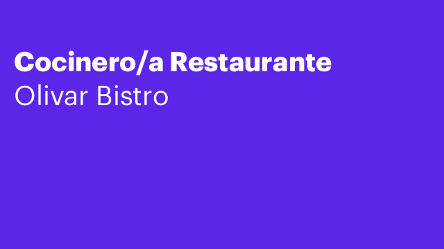 Cocinero/a Restaurante