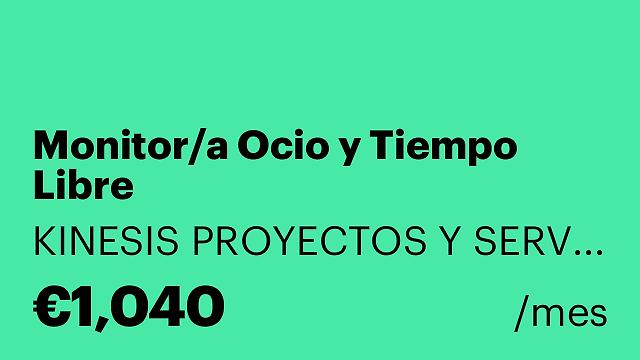 Monitor/a Ocio y Tiempo Libre